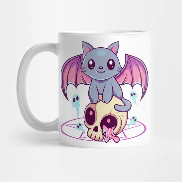 Skull Cat Kawaii by DionArts